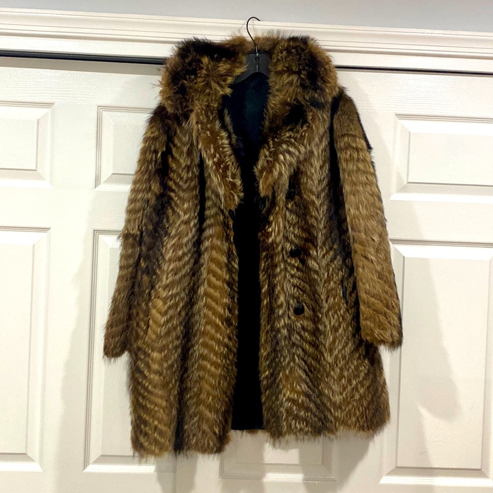 Real brown fur coat